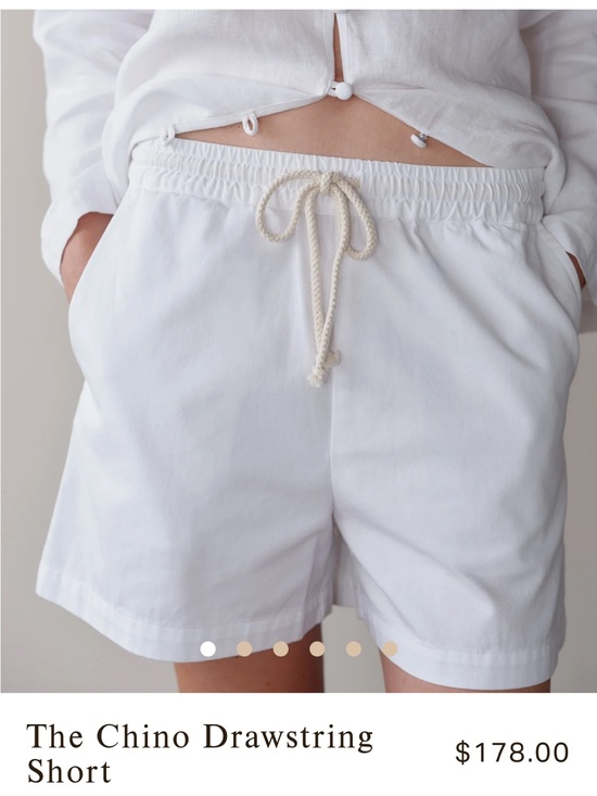 DONNI. Pants - Donni Chino Drawstring Short Powder White Size S Small